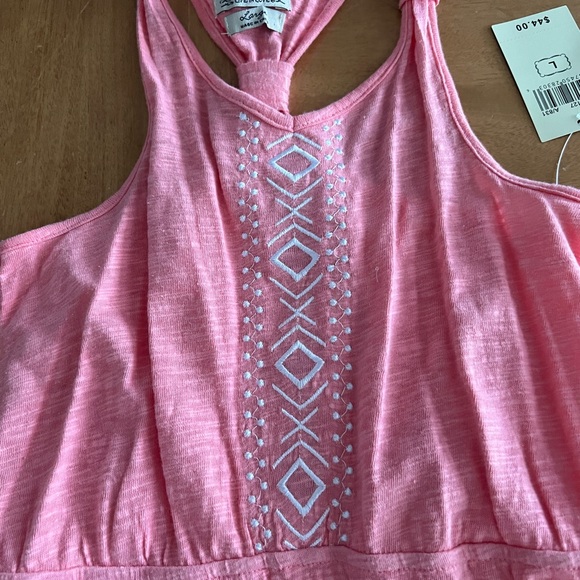 Lucky Brand Girls Large Peach Sundress with beige/white detailing - Picture 2 of 8